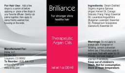 Argan Brilliance Organic Hair Oil Blend 1 oz.